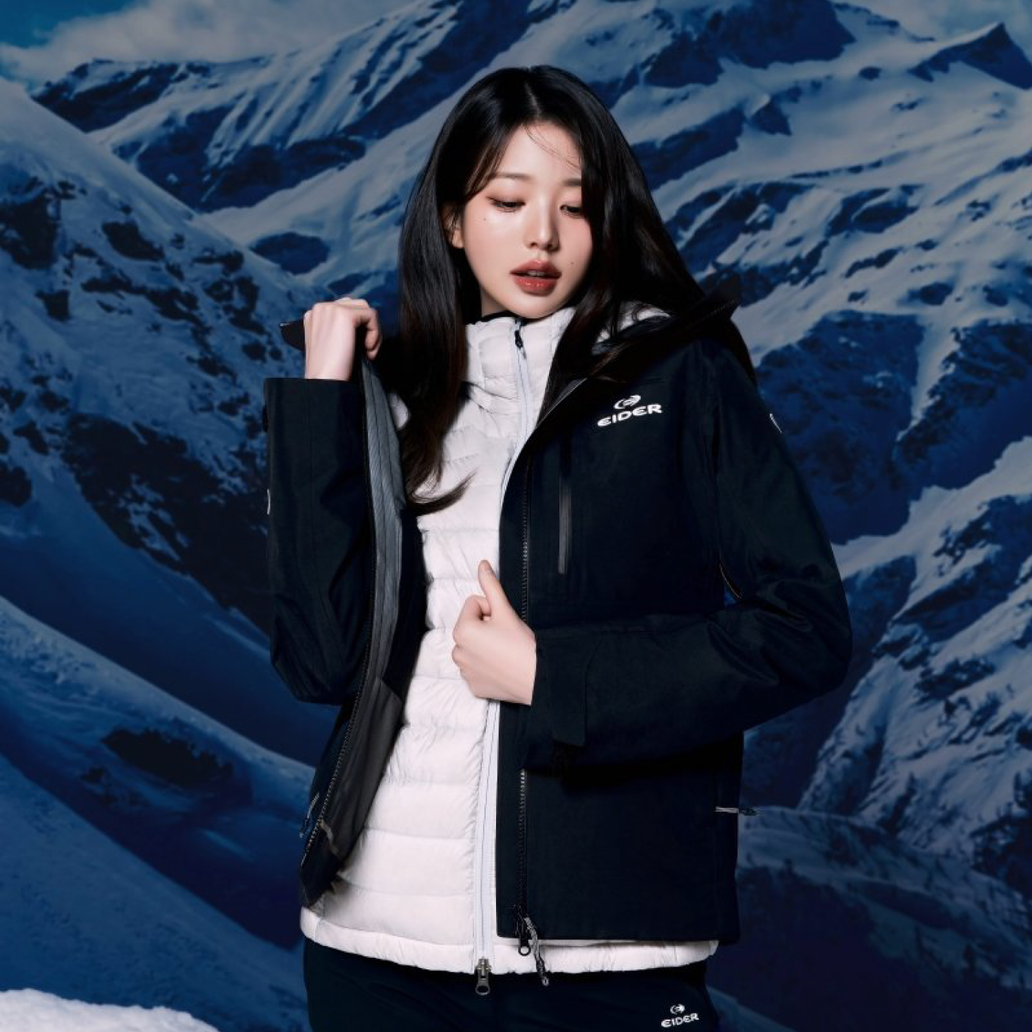 【EIDER】女HERITAGE 3L GTX防水外套/24EDWU24731-[經典黑]