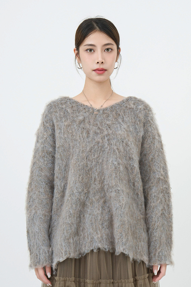 混色重毛感morhair大冷衫 (*現貨款式）