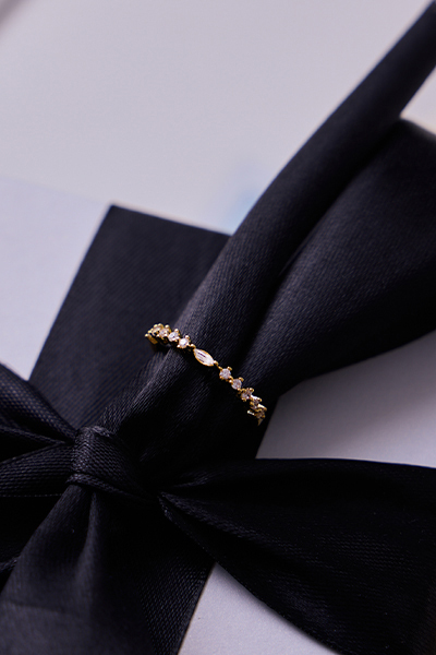 迷你鑲鑽可調式戒指(金)