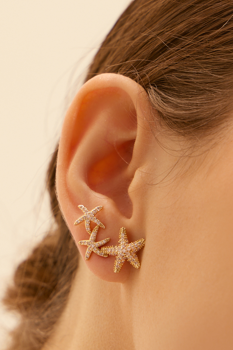 海星之戀。針式耳環