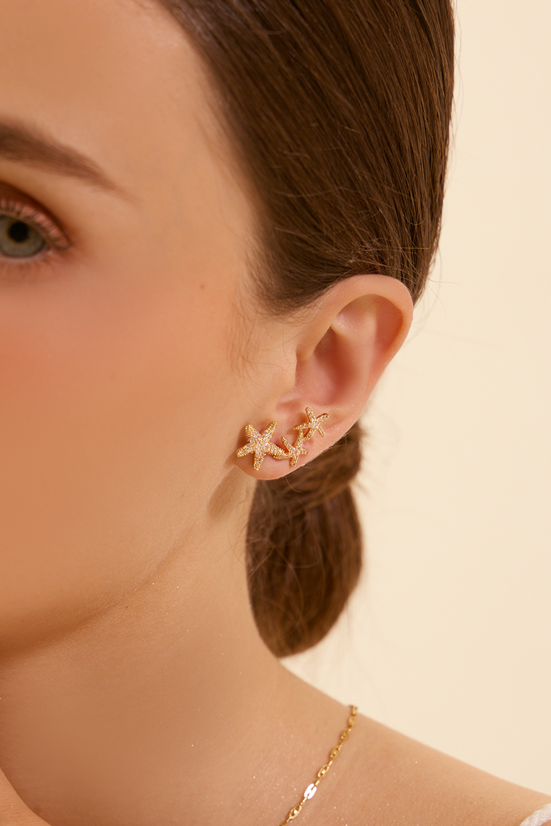 海星之戀。針式耳環