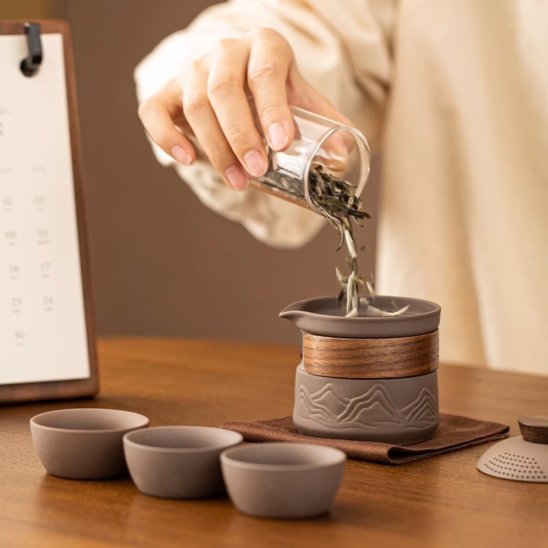 山川紫砂旅行茶具組