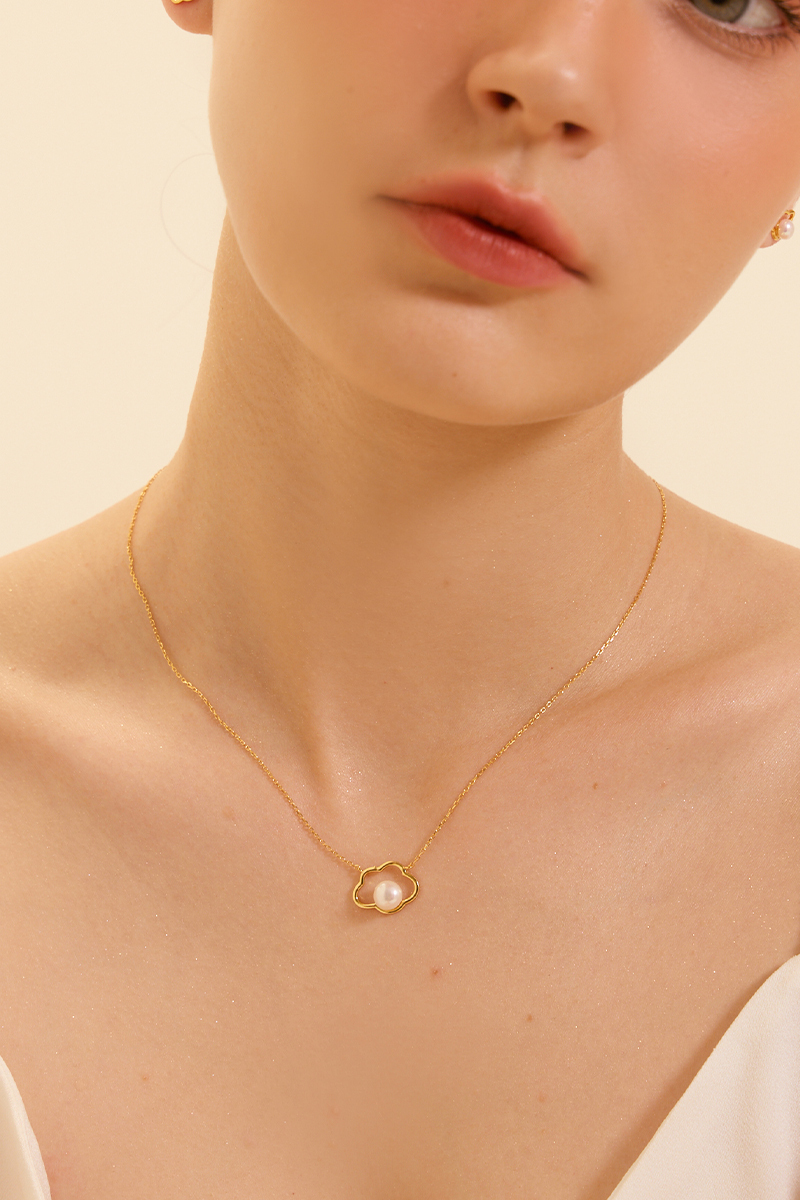 【925純銀】雲朵珍珠項鍊