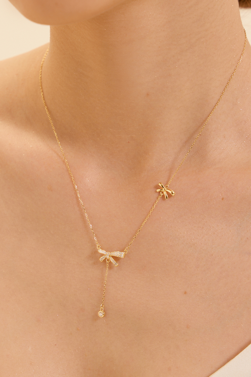 【925純銀】輕奢蝴蝶結項鍊