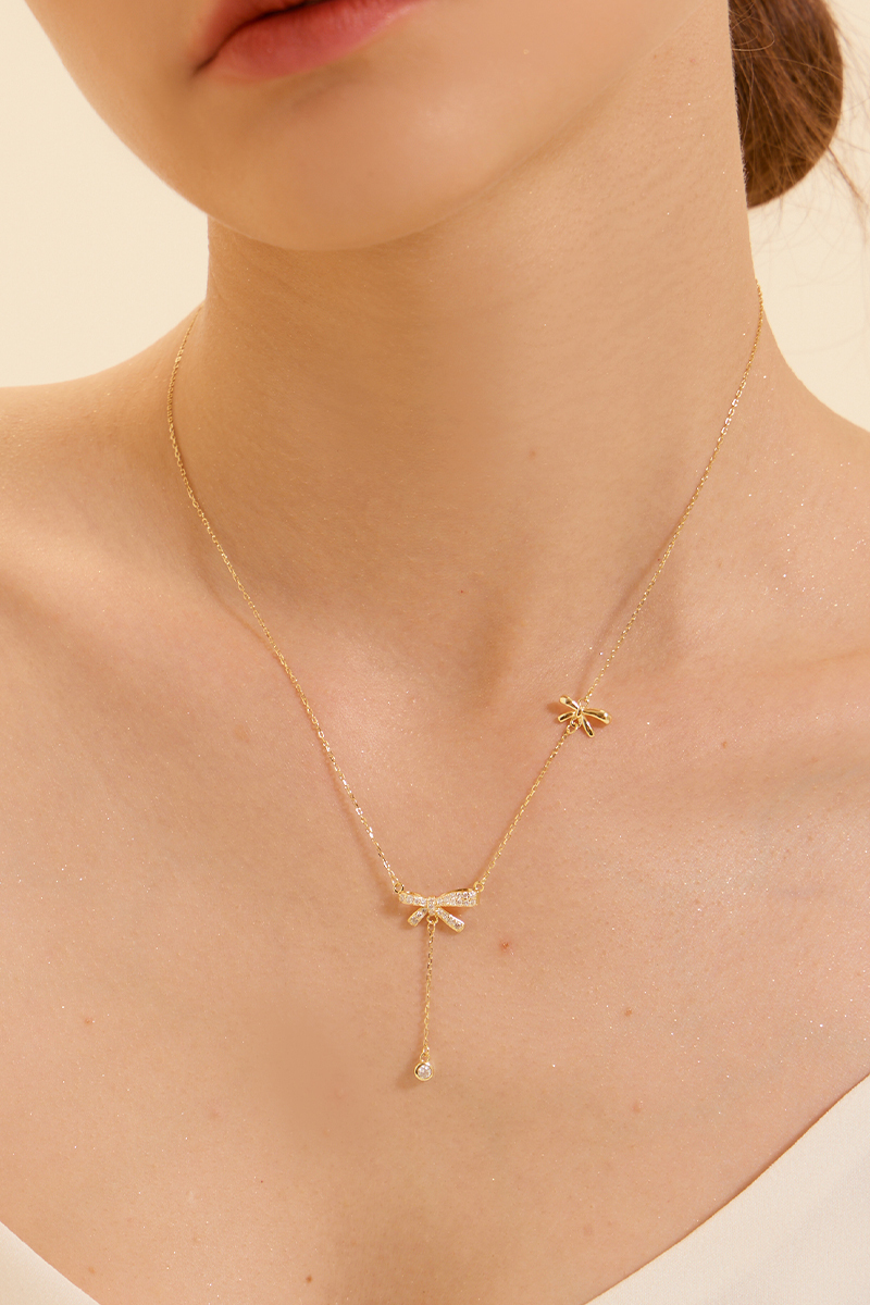 【925純銀】輕奢蝴蝶結項鍊