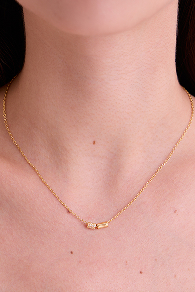 輕奢鑽面柱型鎖骨項鍊