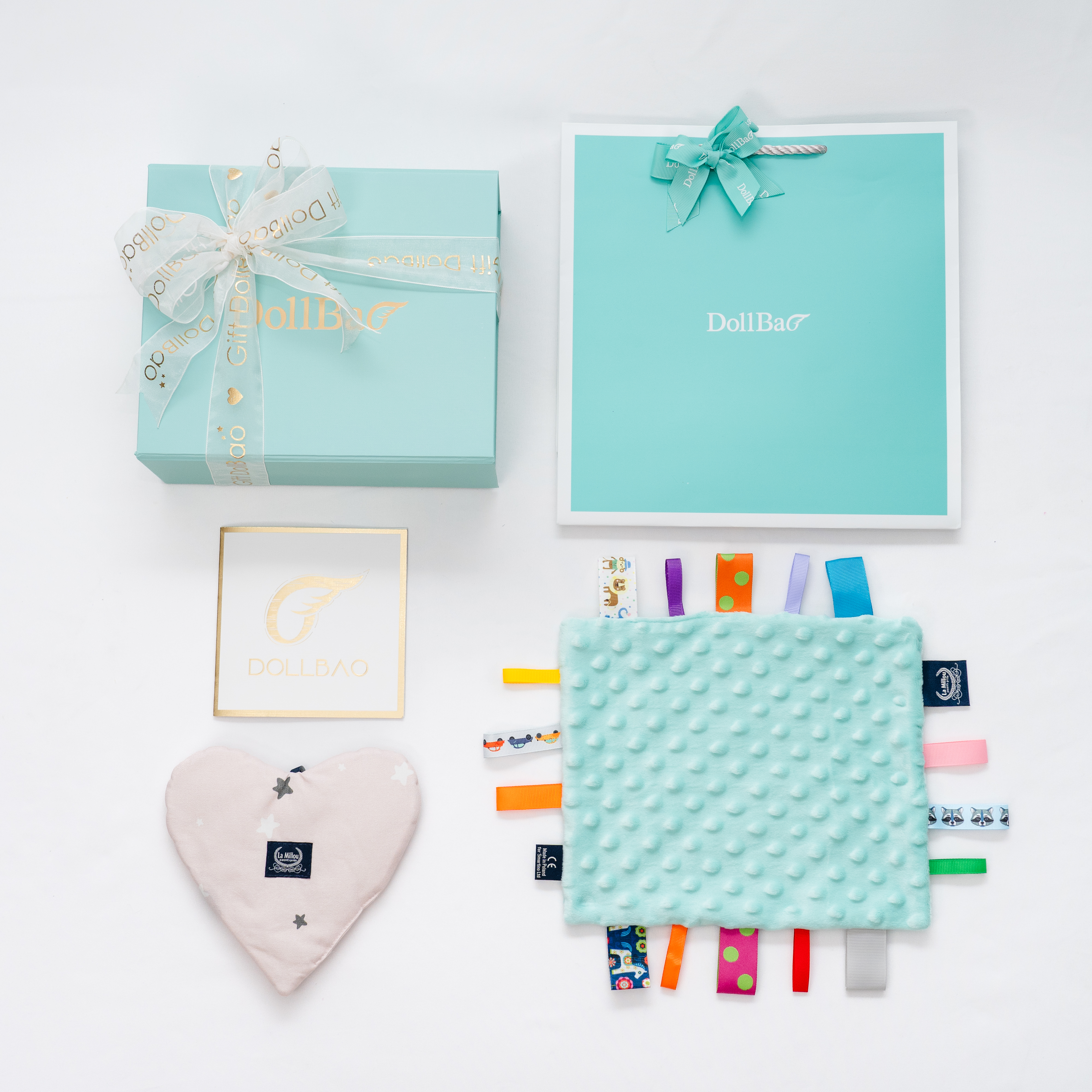Gift DollBao 豆豆安撫巾1號彌月禮盒 (豆豆安撫巾+純棉安撫巾)｜多款可選