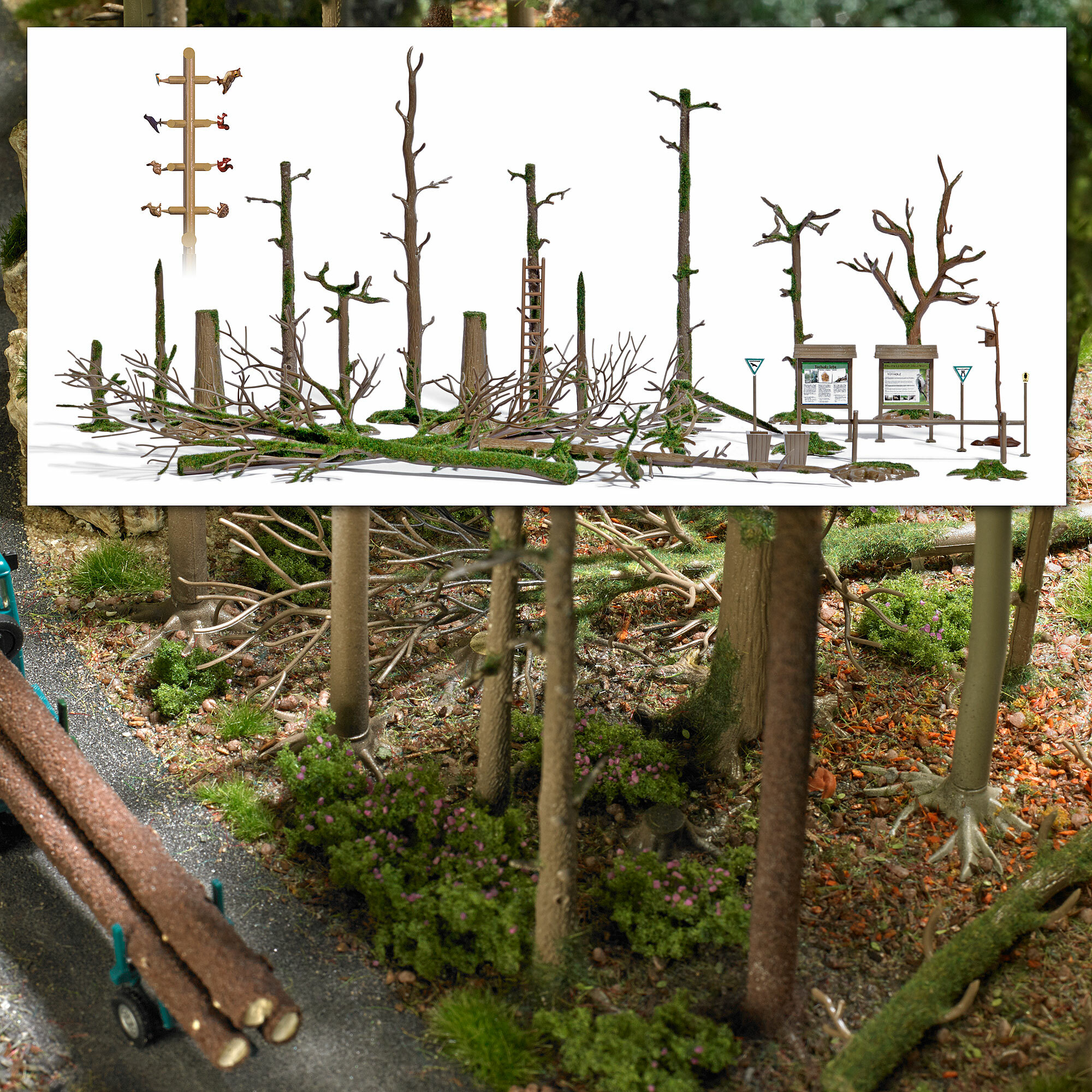 Busch 1852 HO規 枯木+配件組