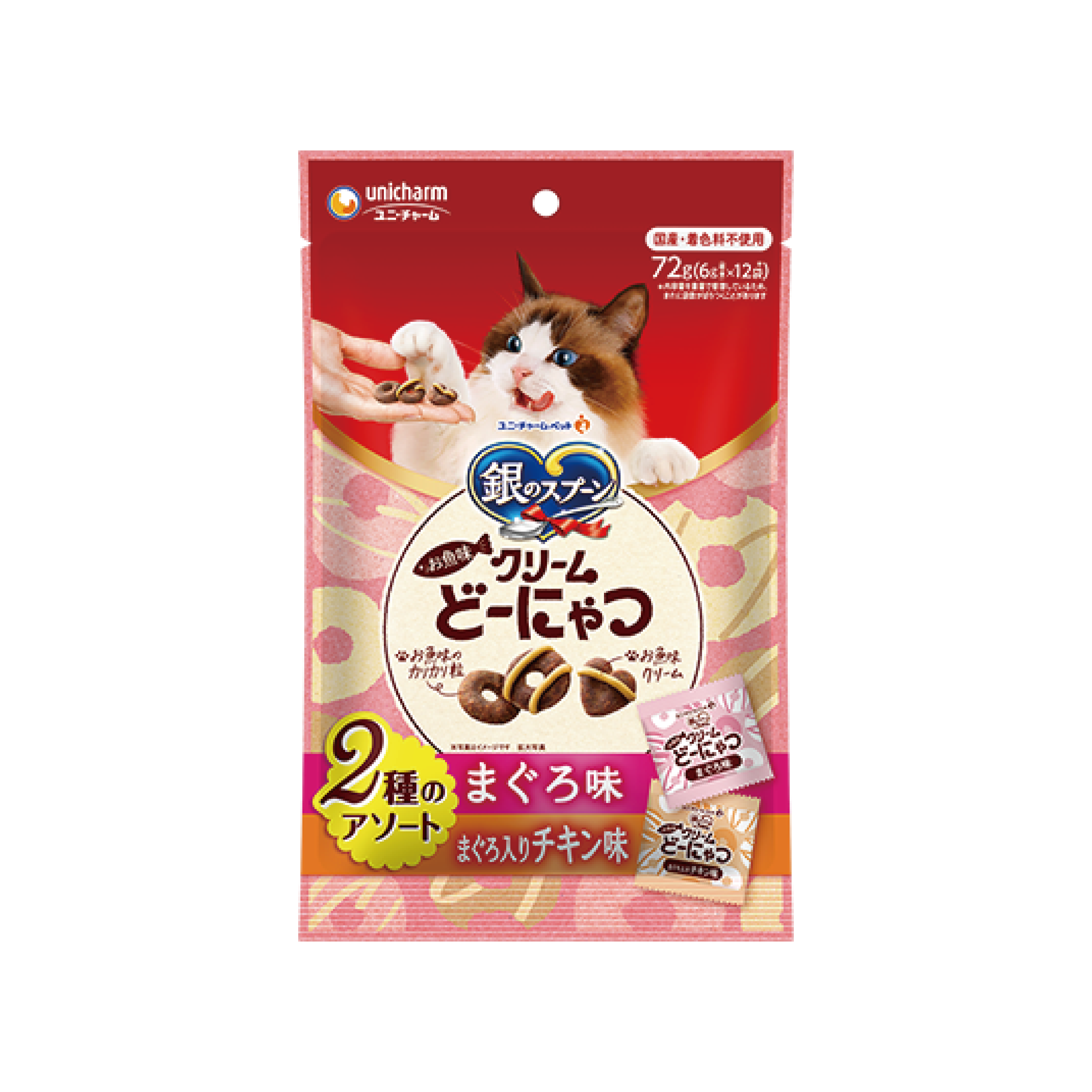 Unicharm|魚肉醬 吞拿魚/雞肉 2味 貓餅 72g (UIC-1712)