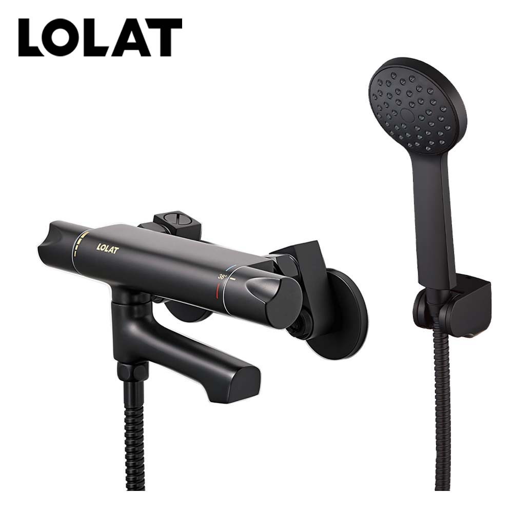 LOLAT恆溫小淋浴水龍頭組-黑色STN2365H-Z