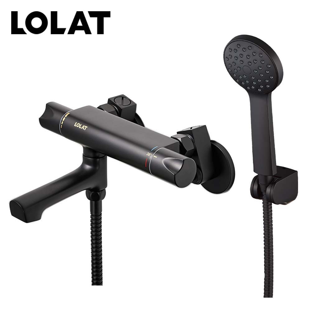 LOLAT恆溫小淋浴水龍頭組-黑色STN2365H-Z