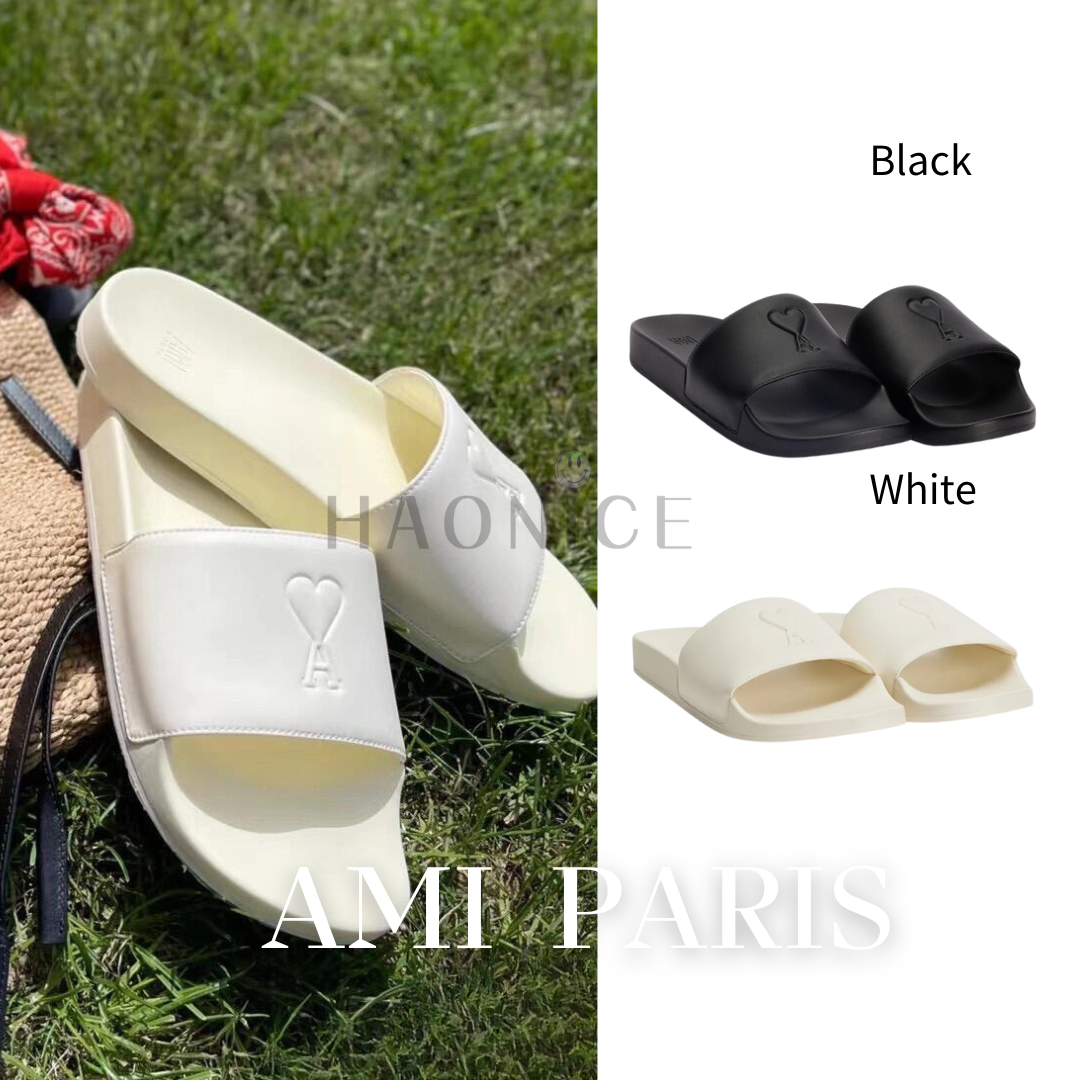 【hao nice】Ami Paris Ami De Coeur黑白雙色 平底拖鞋❤️