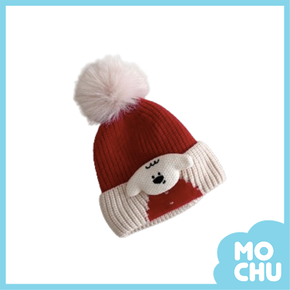 (咖啡現貨)小動物毛球針織帽