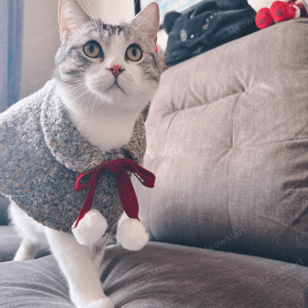 冬日蝴蝶結披肩