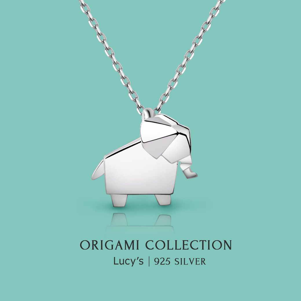 純銀摺紙系列｜大象(大) 項鍊 (17269)