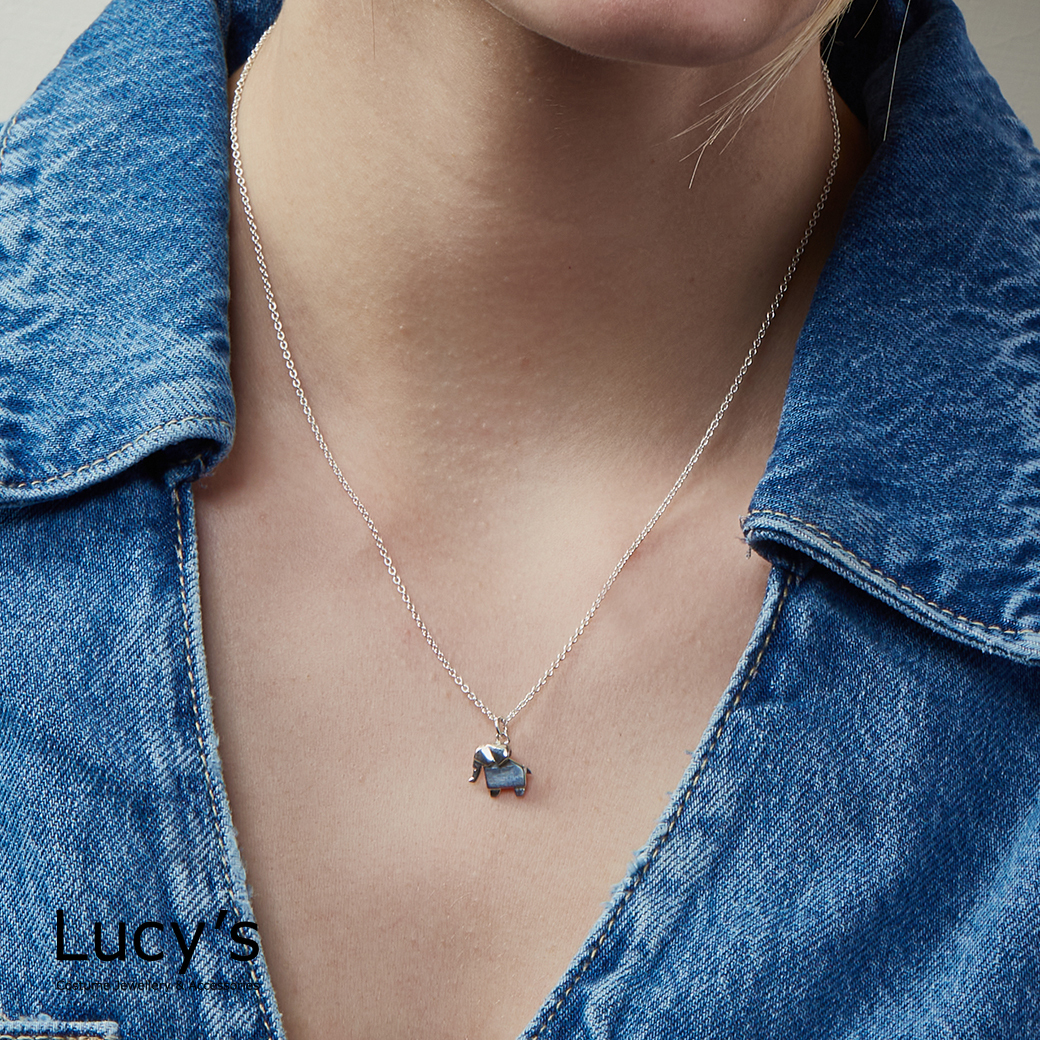 純銀摺紙系列｜大象(小) 項鍊 (17267)