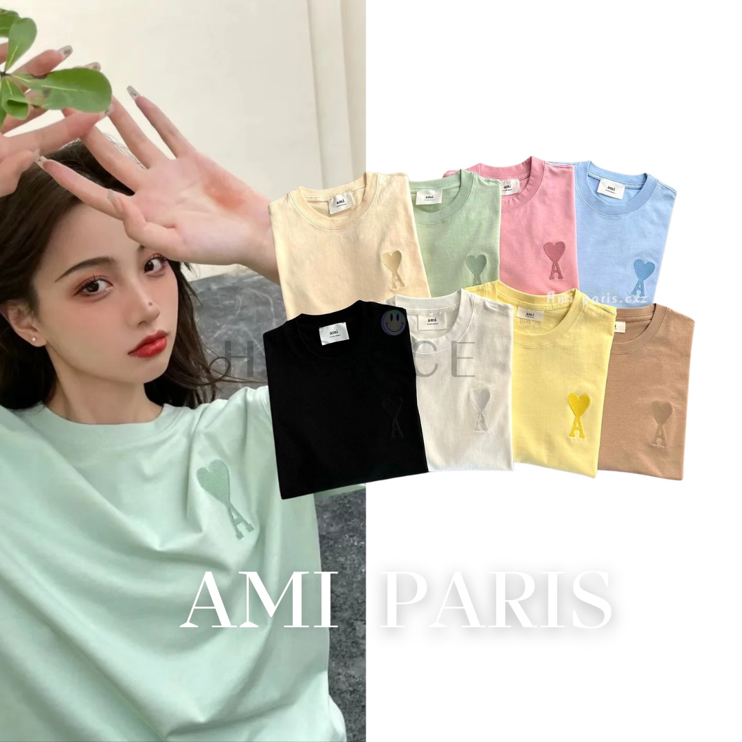 【HAO NICE】Paris Ami男女同款 重磅款❗️早春新品Ami de Coeur同色愛心圓領短袖 T恤 短袖 短T恤