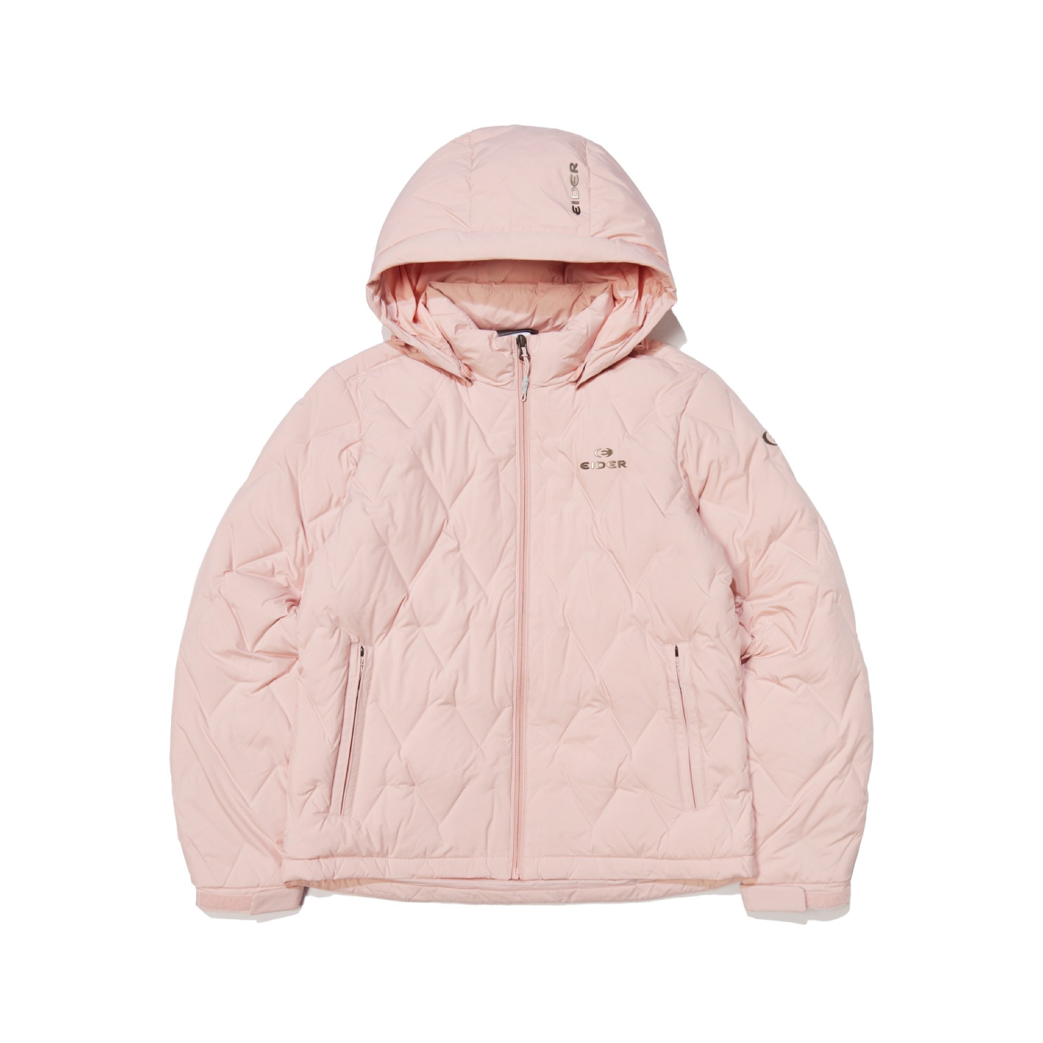 【EIDER】女鵝絨保暖可拆帽外套/24EDWW24501-[卡其、粉、白、黑]