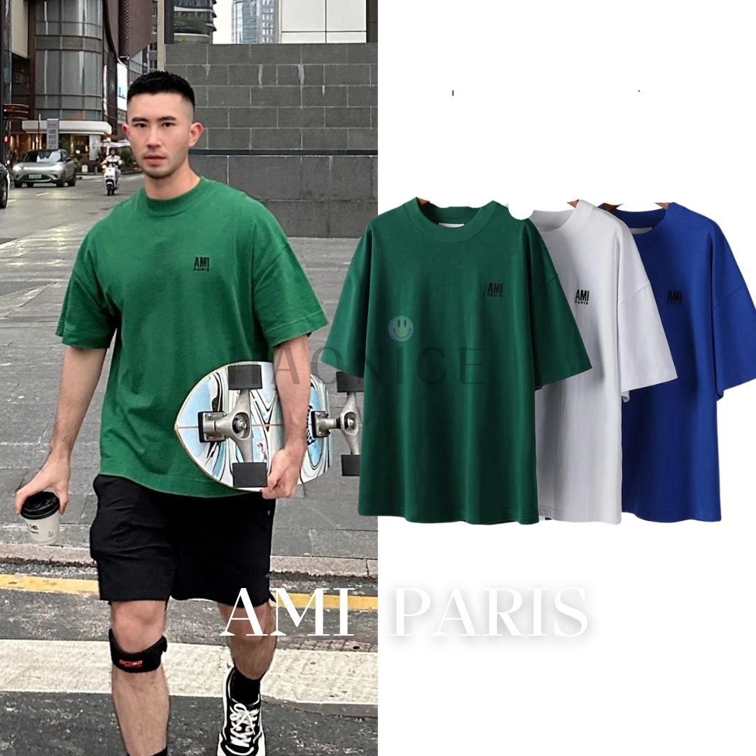 22SS Ami Paris 刺繡超大款字母短袖 T恤 短袖 短T