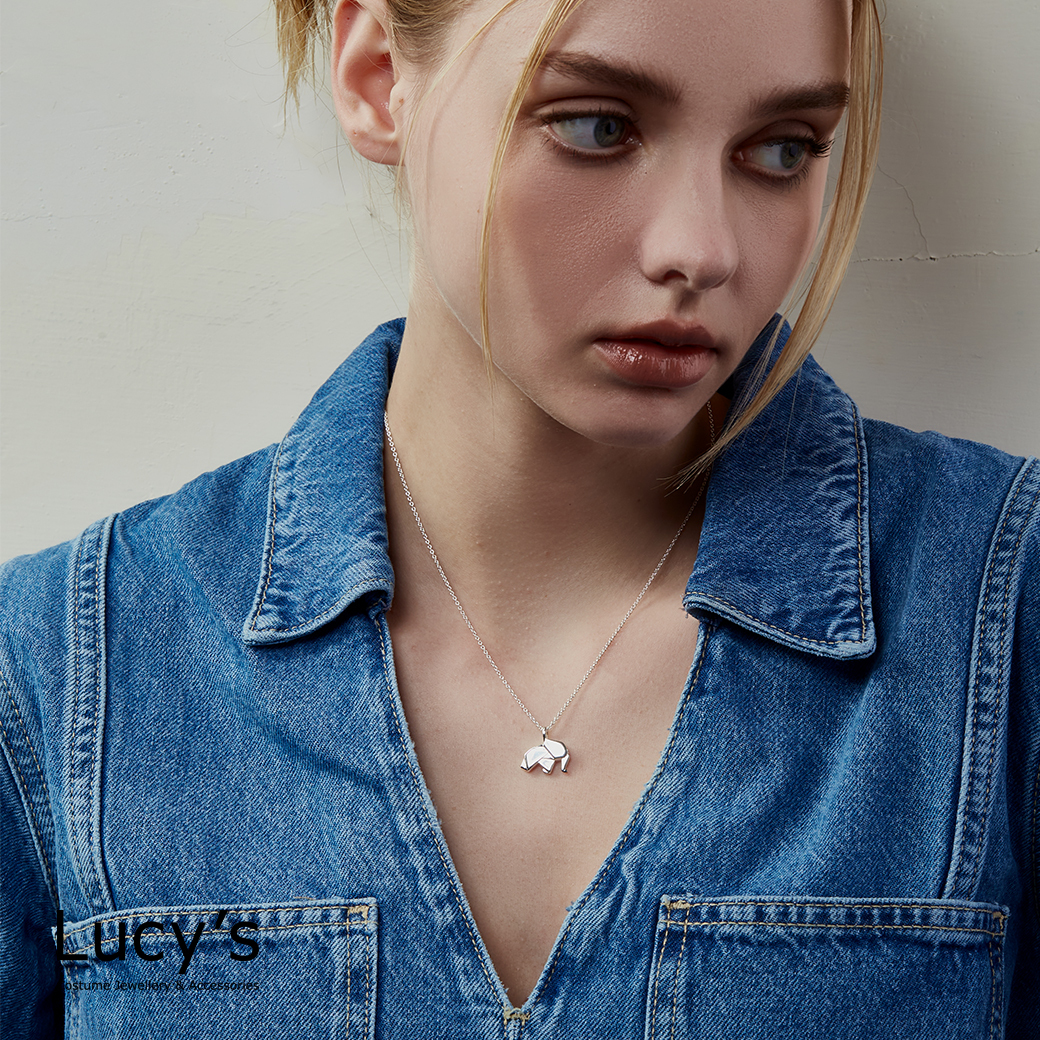 純銀摺紙系列｜大象 項鍊 (58989)