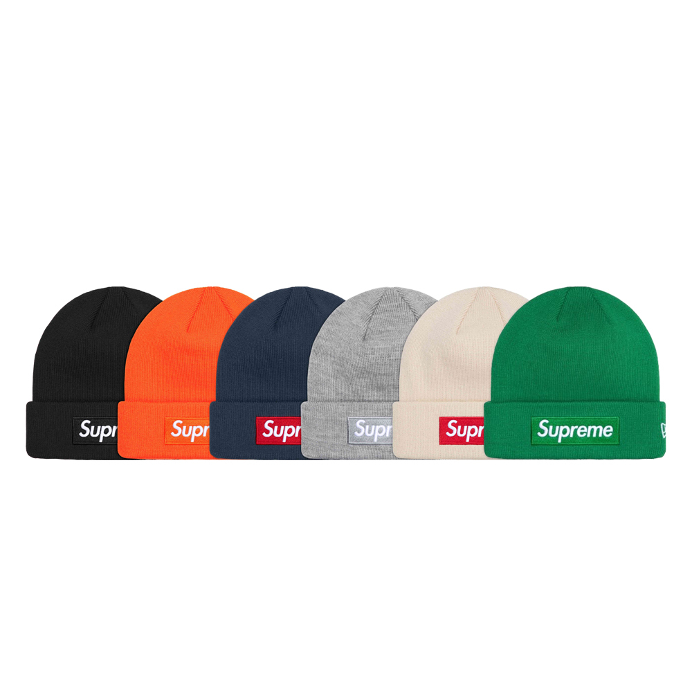 Supreme FW24 x New Era Box Logo Beanie Black 毛帽 黑/綠/藍/橘/灰/米 FW24BN13