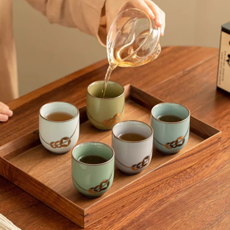 腰纏萬貫禮盒套組-五行杯【附贈禮盒、禮袋】