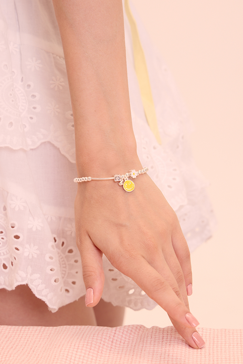 小雛菊笑臉金属球串珠手鍊