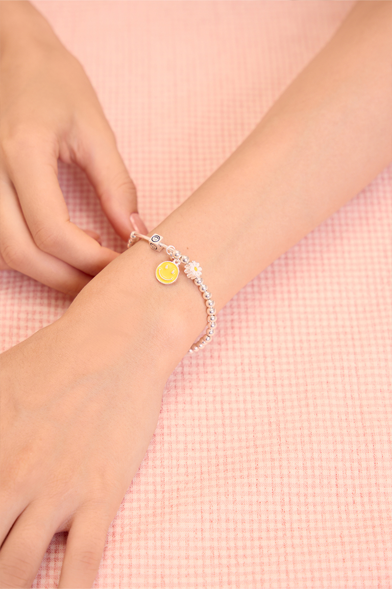 小雛菊笑臉金属球串珠手鍊