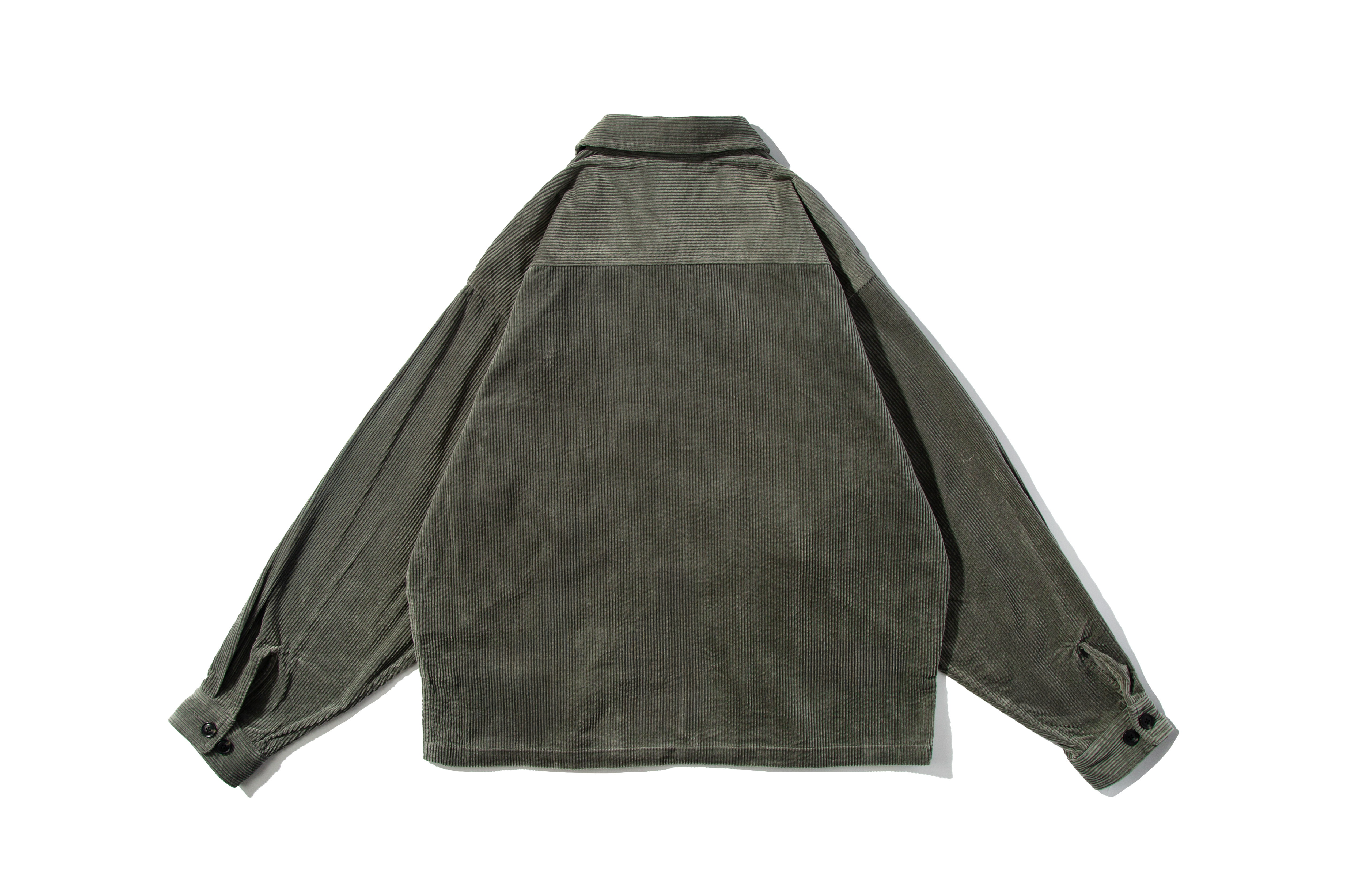 SEDAN ALL-PURPOSE "Corduroy Full Zip Work Shirt" (Olive Grey)