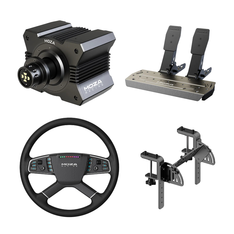 米特3C數位–MOZA 魔爪 R5卡車套裝 含TSW卡車方向盤 桌面夾 桌面支架 歐洲卡車/RS071