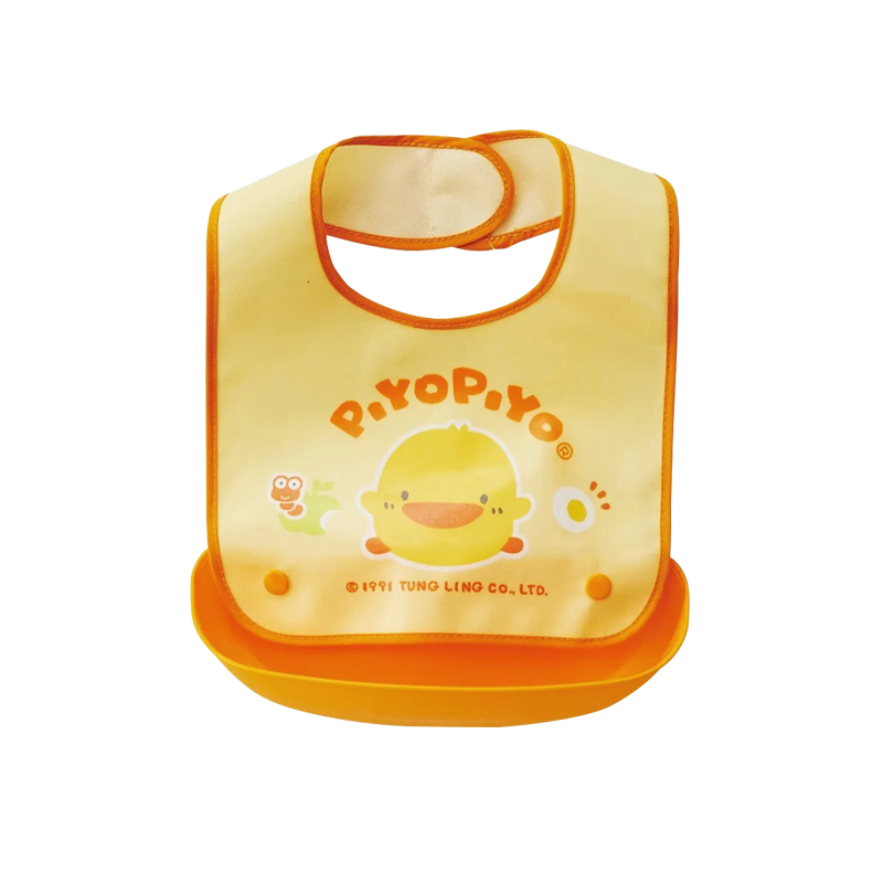 PiyoPiyo 黃色小鴨 攜帶式食物承接袋防水圍兜
