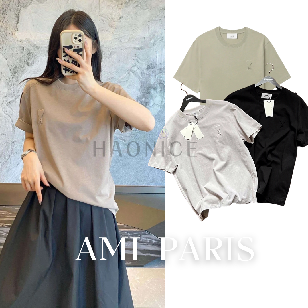 [hao nice] 24SS夏季新款🇫🇷法國品牌Ami 💗 愛心浮雕短T 經典logo 短袖