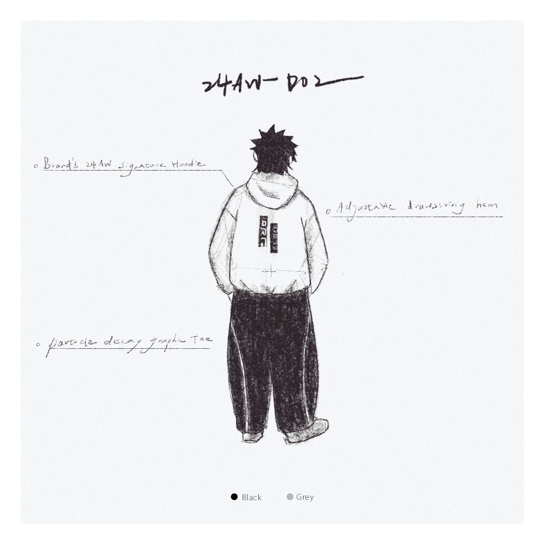 『 Pre-Sale 』DRiFTNESS｜ 24AW-D02 “An iconic presence” 抽繩背圖帽T