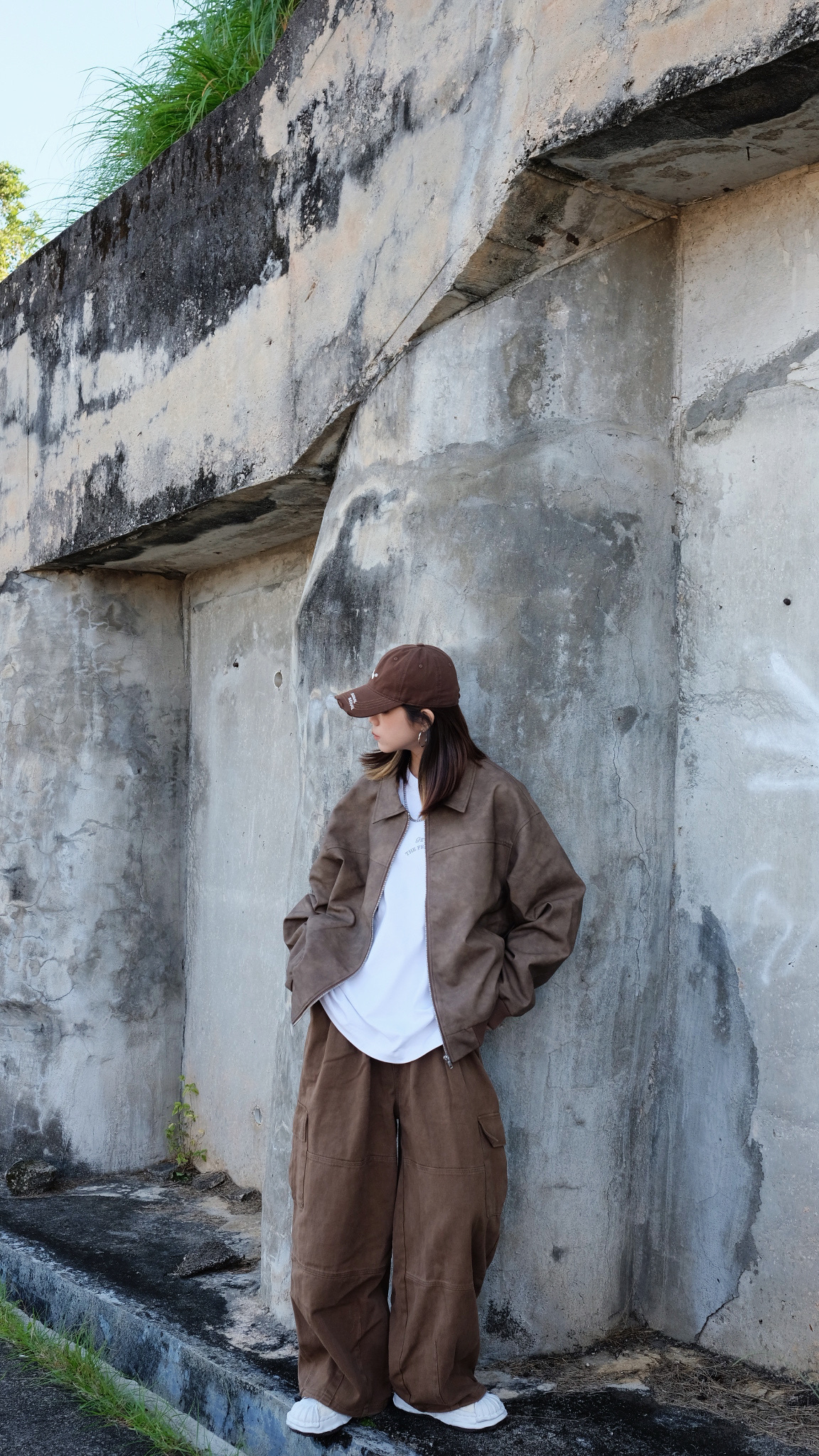 LPT0061 啡色工裝闊褲