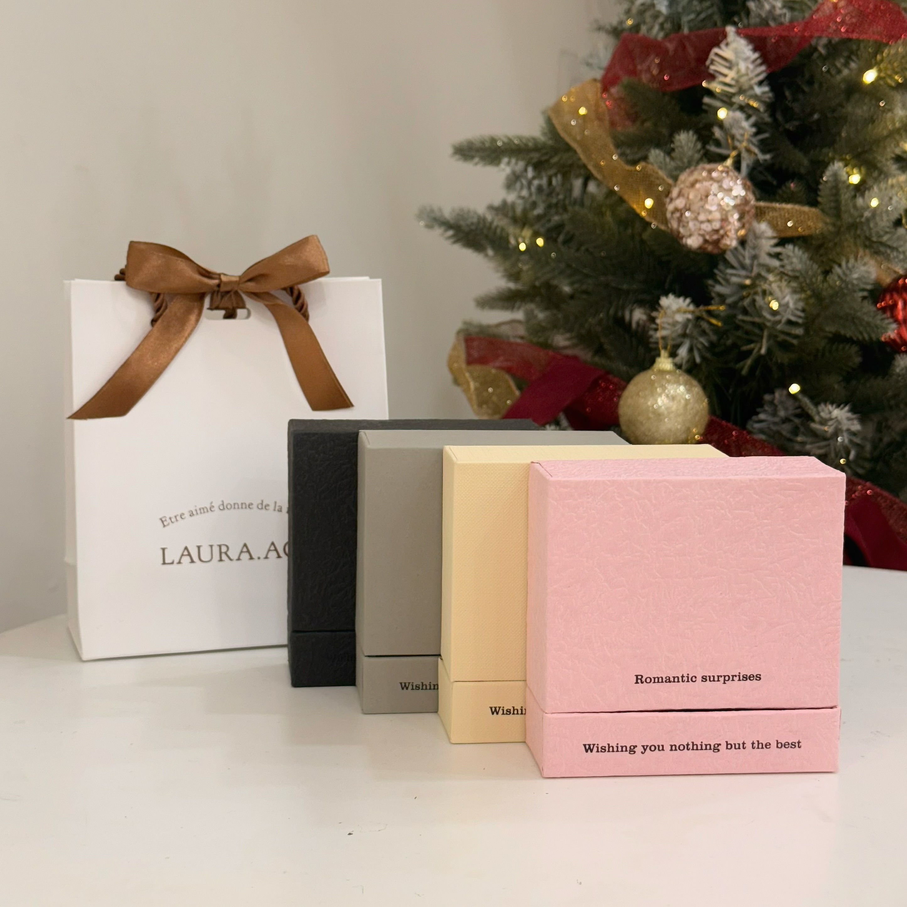 抽拉禮盒包裝（紙袋、緞帶）