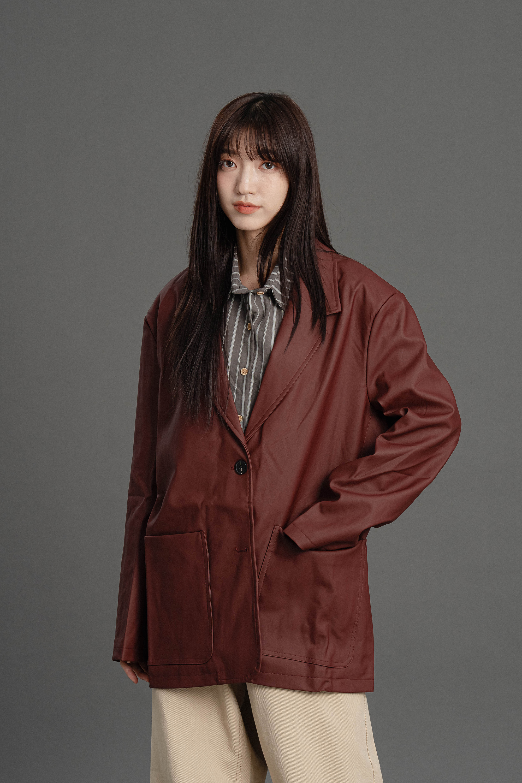 皮革西裝外套 3色