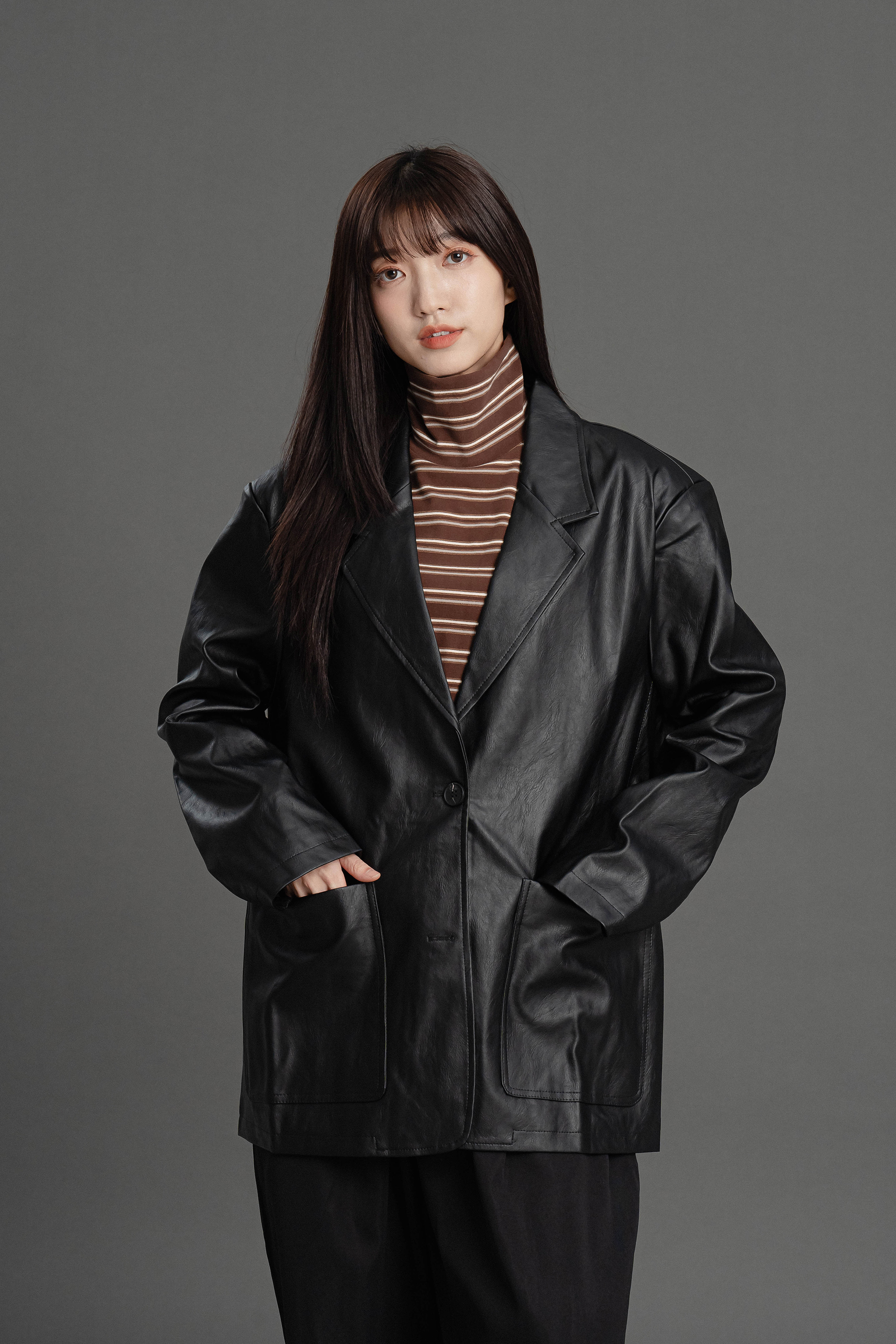 皮革西裝外套 3色