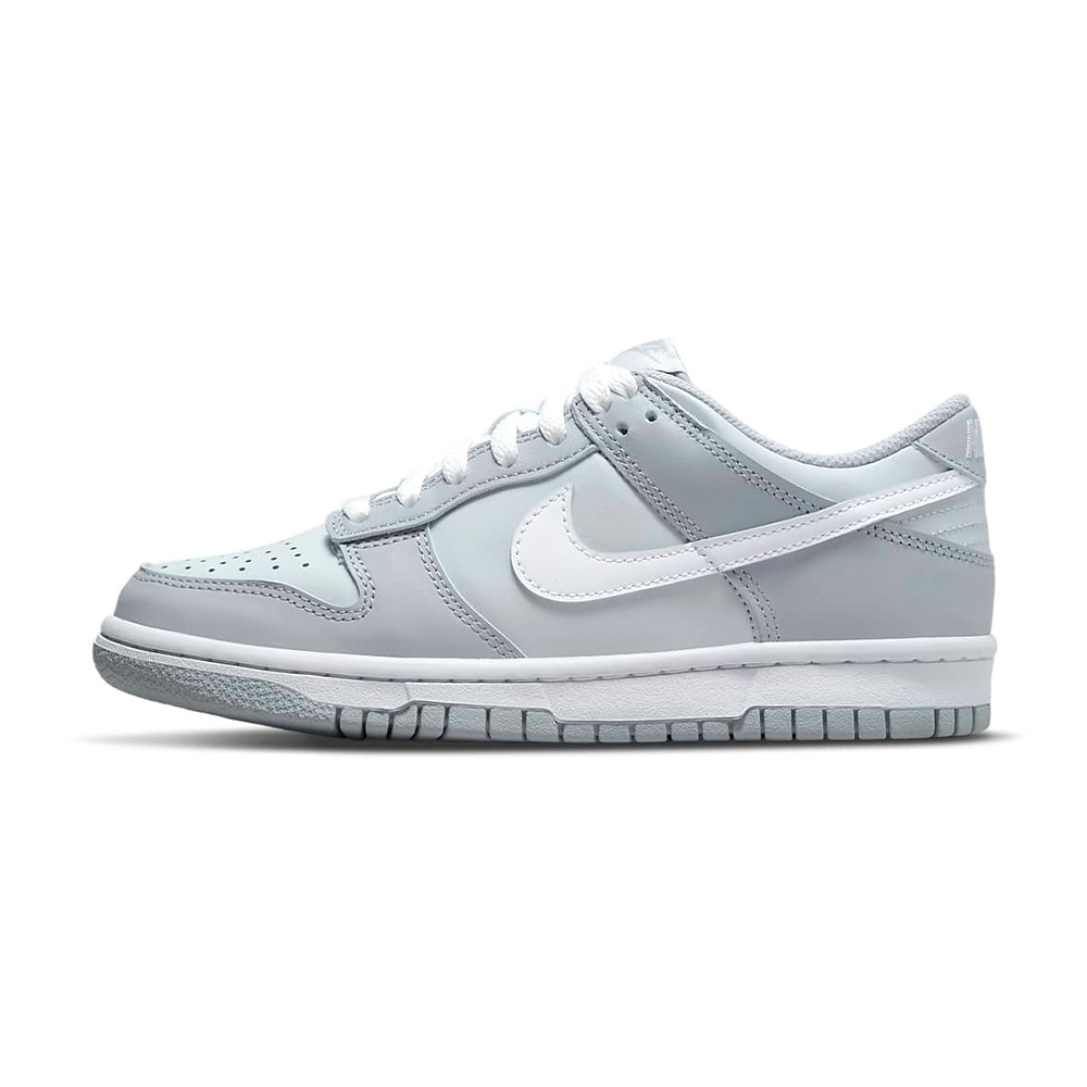 -(D7c)-【瑕疵商品】NIKE DUNK LOW GS "GREY WHITE" 雲霧灰 大童鞋 灰白-DH9765 001