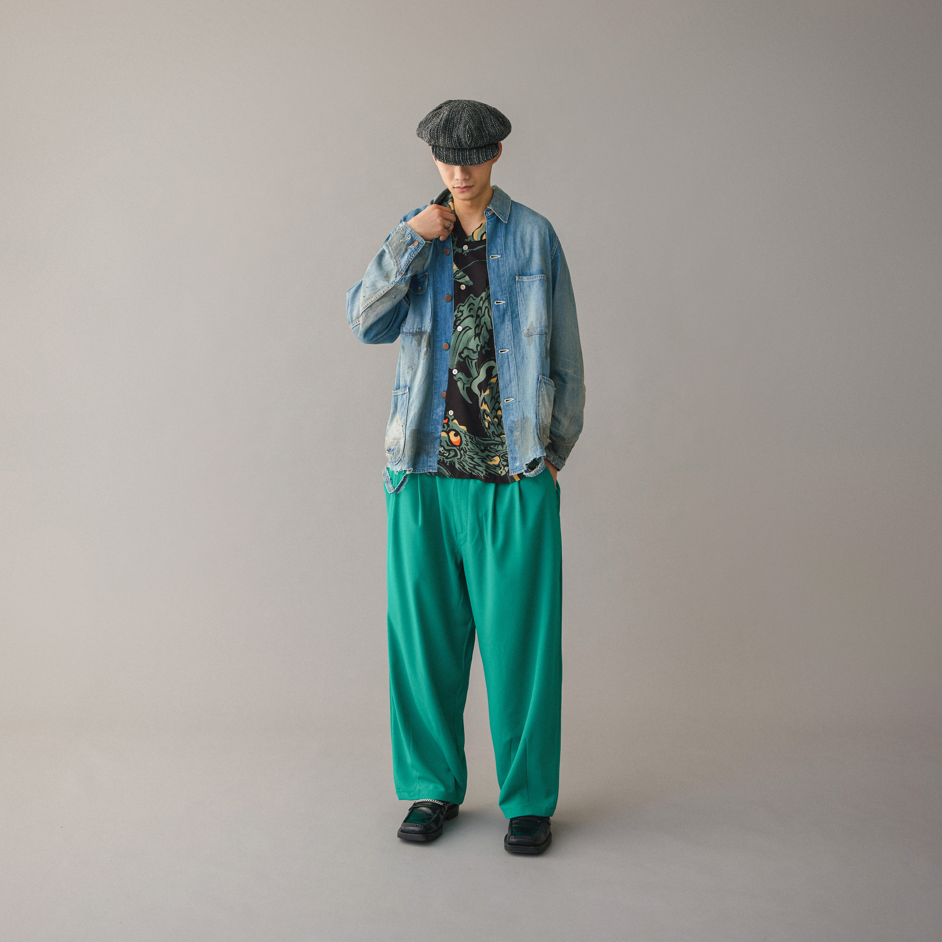 ANACHRONORM - Damaged Light Oz BM Denim Coverall Indigo