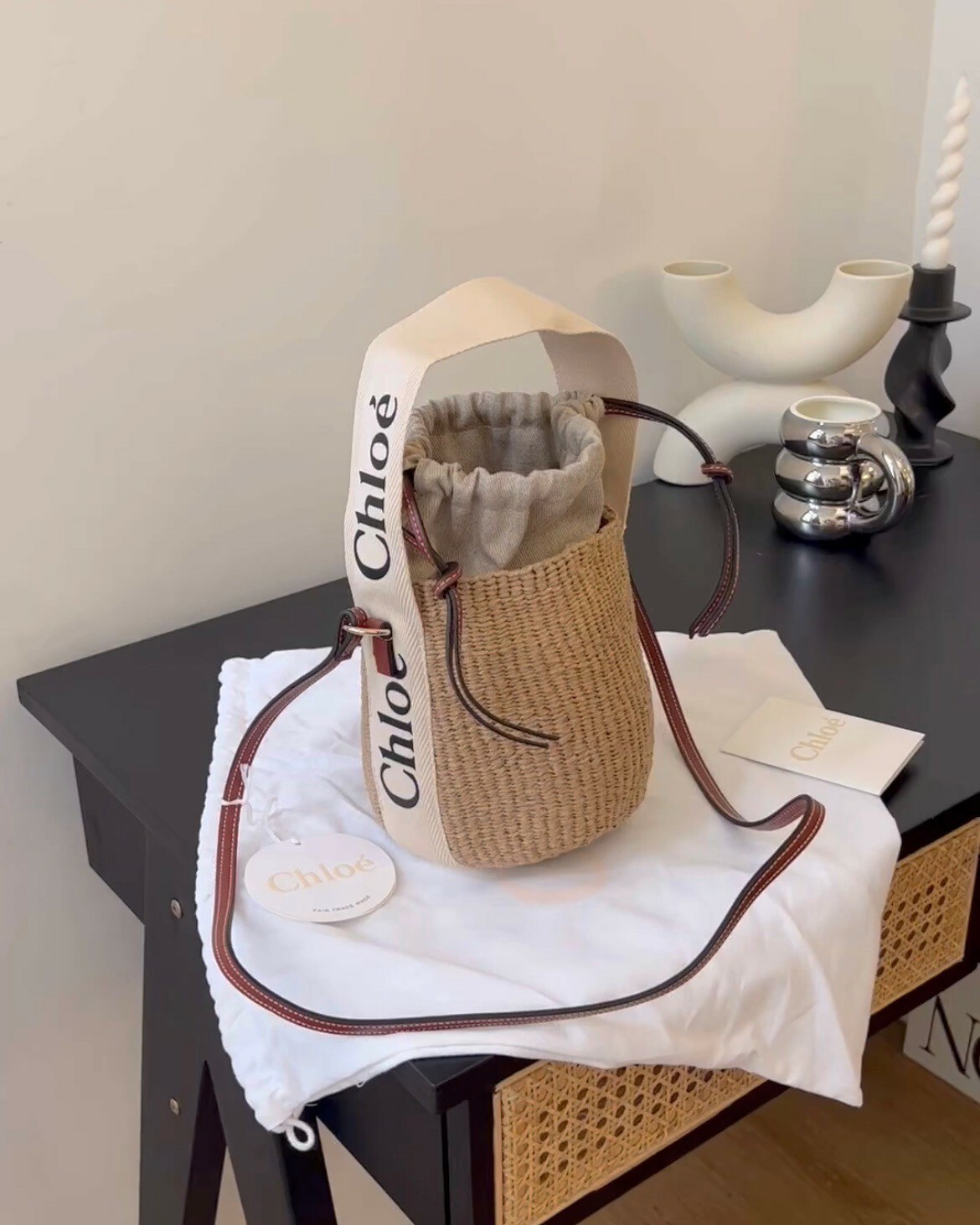 CHLOE｜WOODY 小號水桶包 棕色