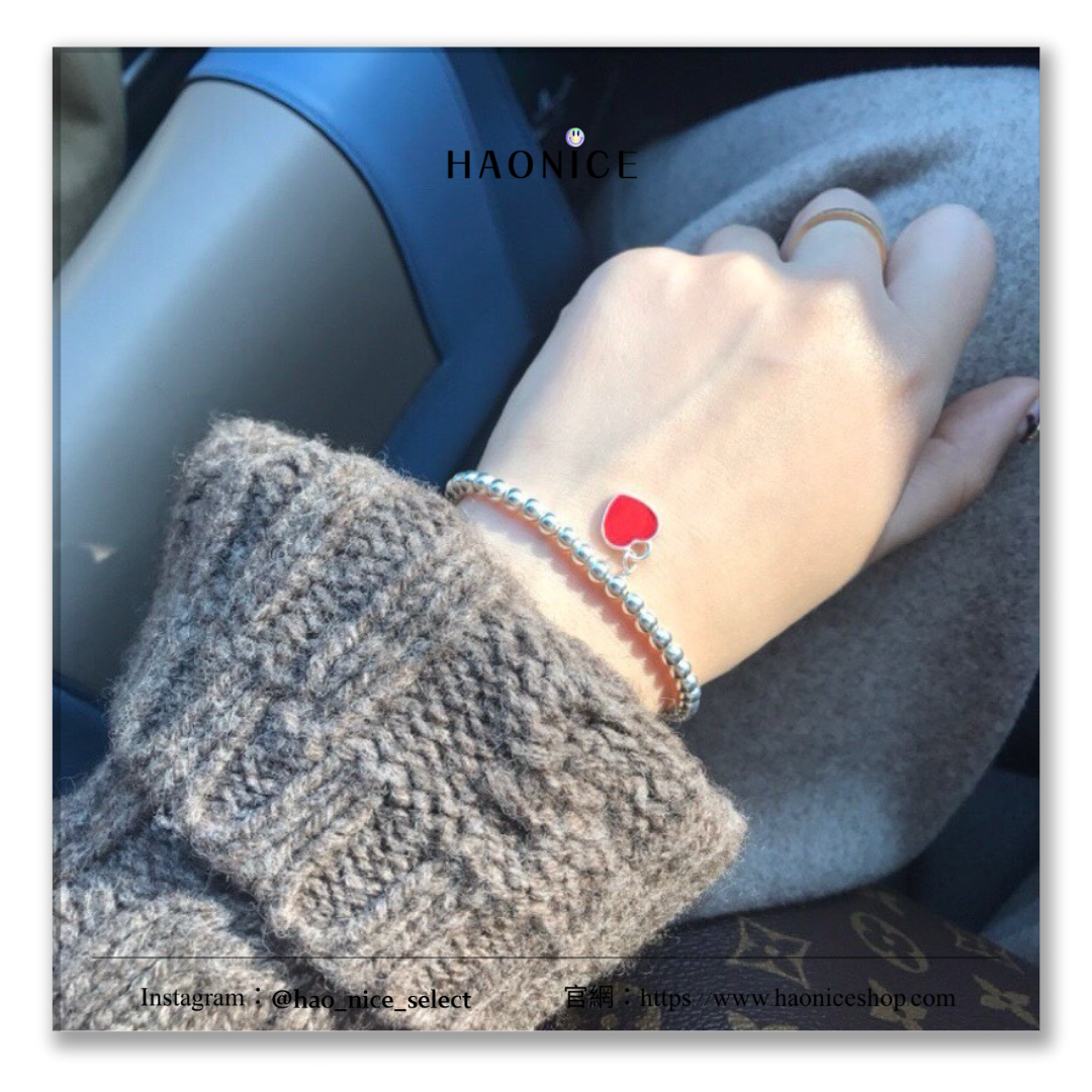 【HAO NICE 】Tiffany蒂芙尼 純925銀 百搭紅色小愛心手鍊 聖誕節禮物首選🔥 顯白神器❤️