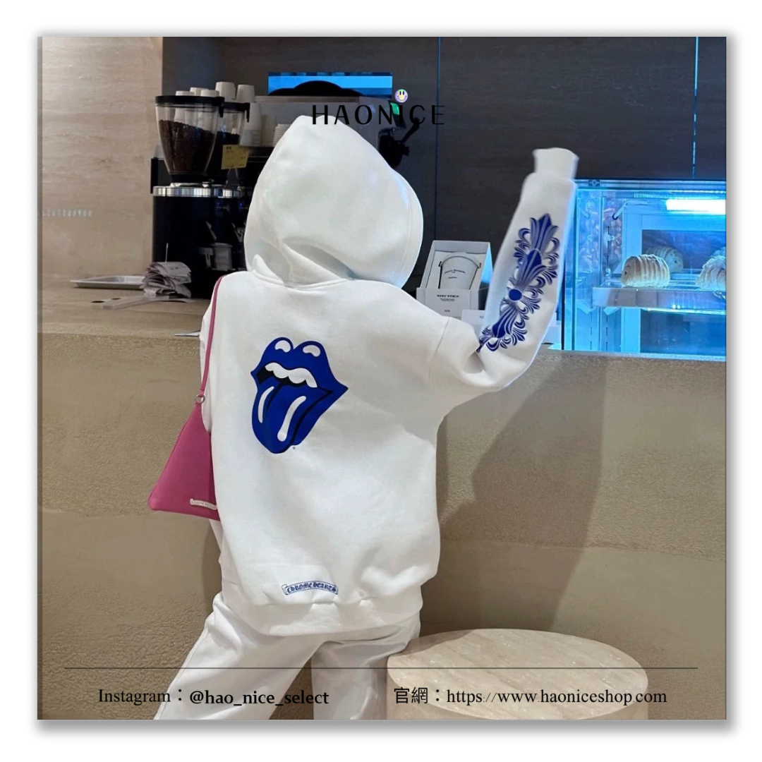 【HAO NICE】美國奢侈品牌Chrome Hearts24FW  秋冬新款克羅心聯名滾石❗️背後大舌頭款拉斯維加斯限定長袖 帽T