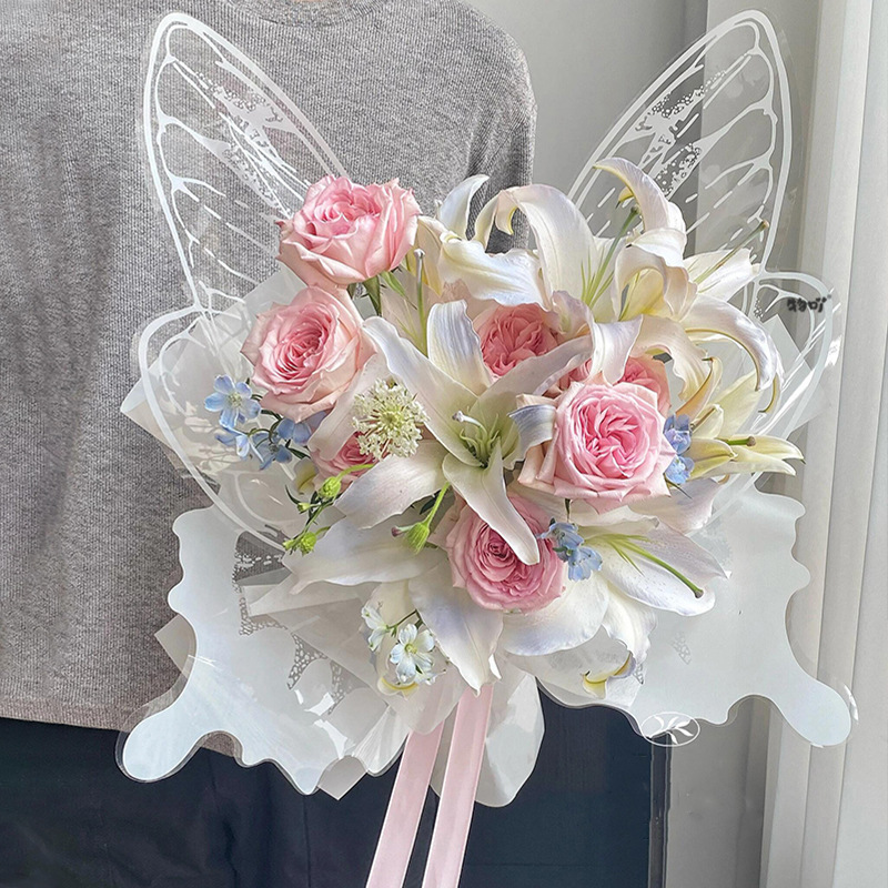 Crystal Butterfly Artificial Roses & Orchid Bouquet