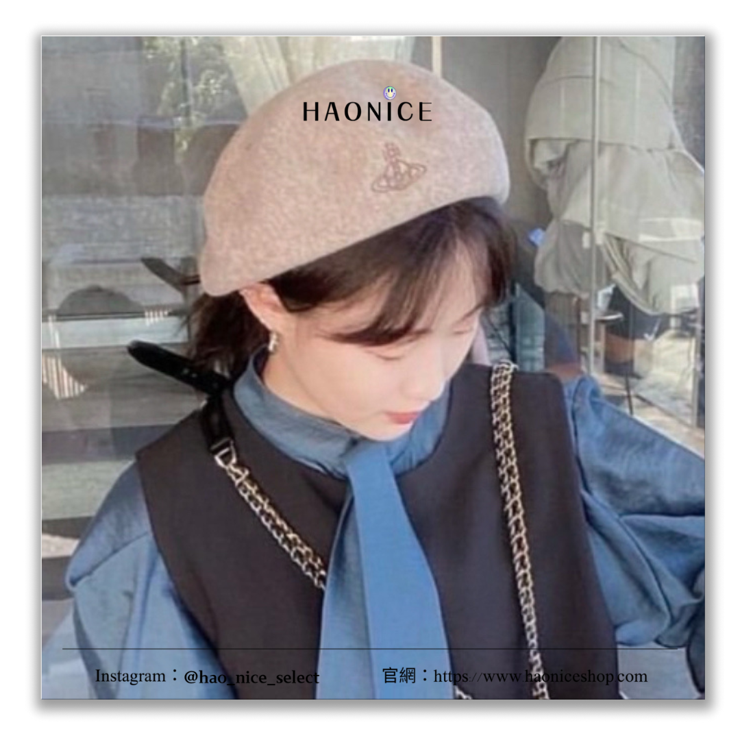 【HAO NICE】厚磅款韓國🇰🇷Vivienne Westwood 西太后 刺繡土星LOGO 羊毛貝雷帽 可愛時尚