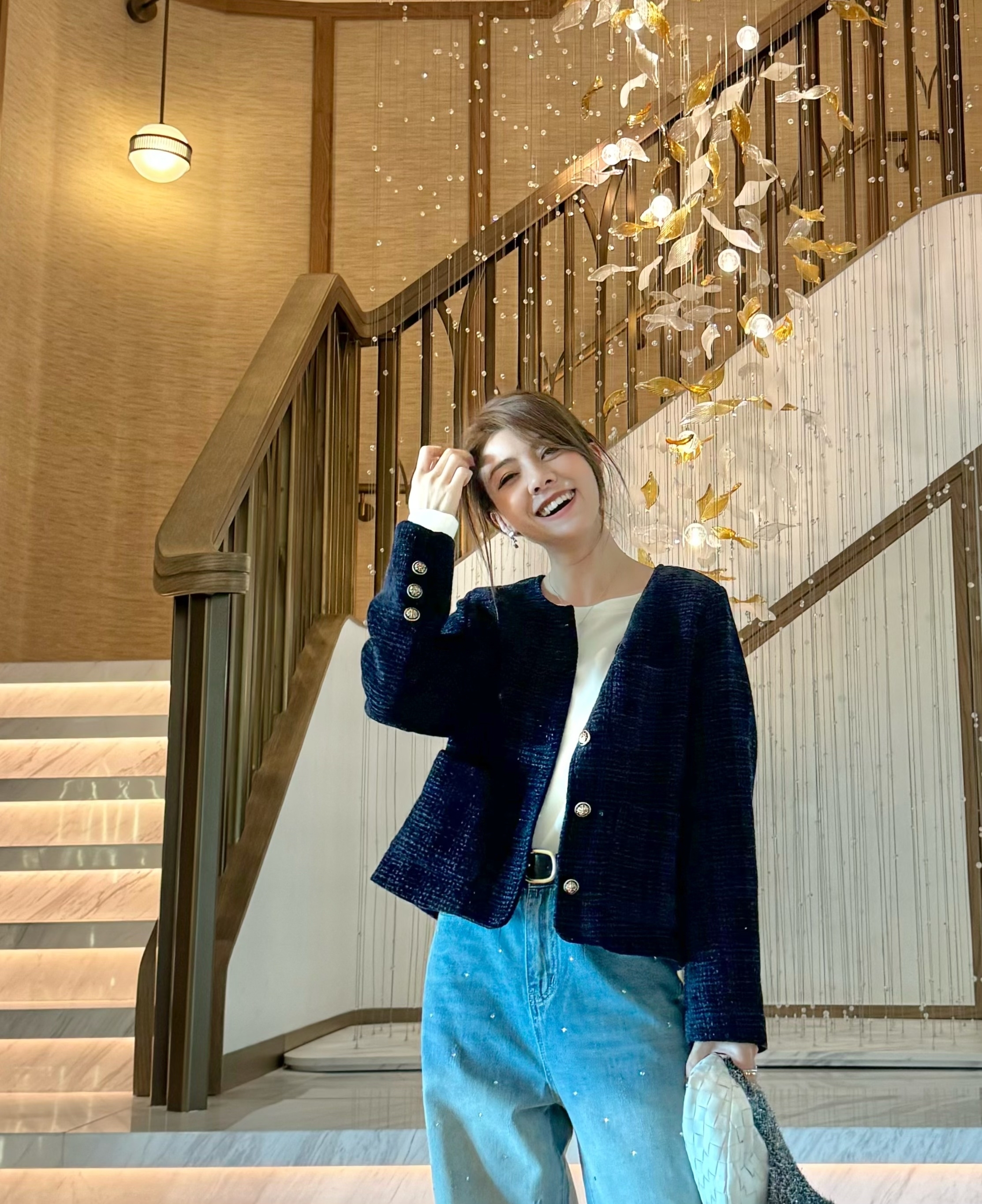 Velvet Checked Cropped Jacket_JK2412L45