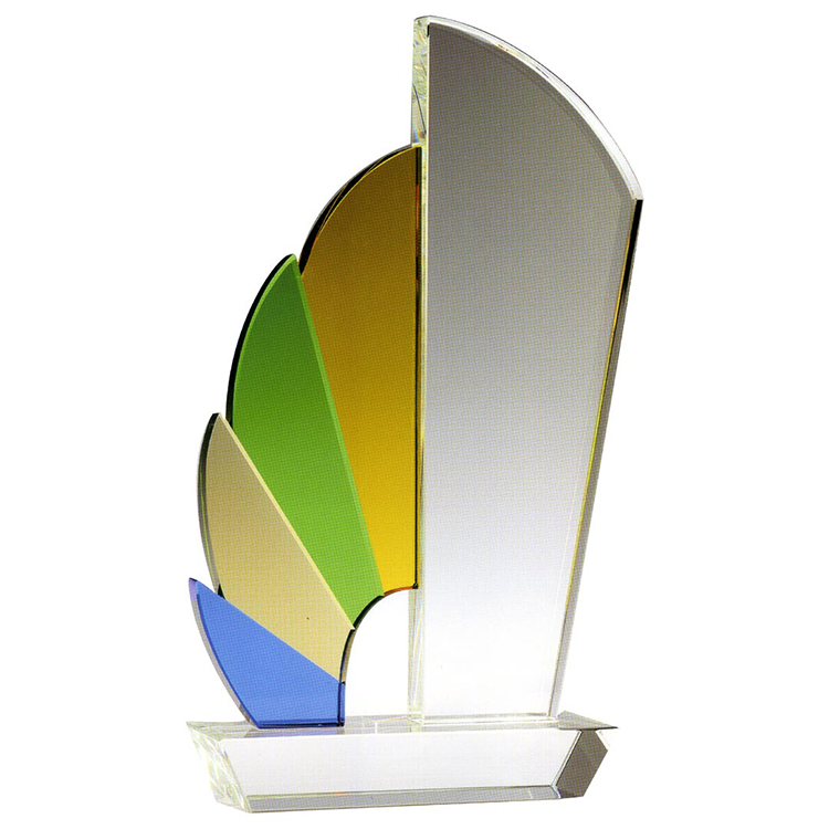 水晶獎座｜多層彩翼設計 展現榮耀與藝術融合