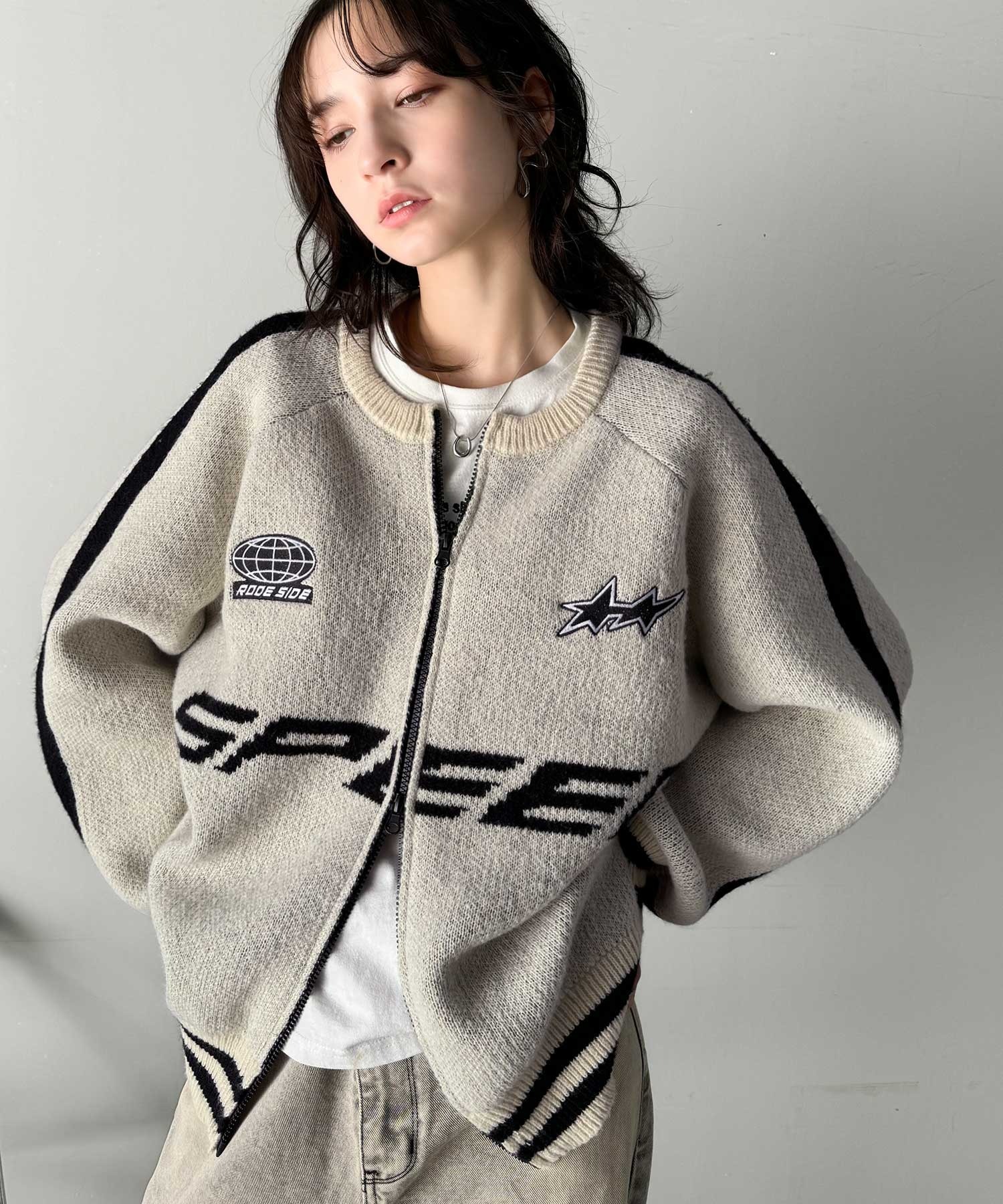 🇯🇵 日系品牌 JAVA 雙拉鍊毛衣 針織衫 外套 無領 賽車風 / 現貨