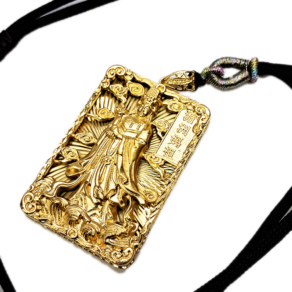 天上聖母媽祖娘娘{沙金}中國結項鍊【十方】154194