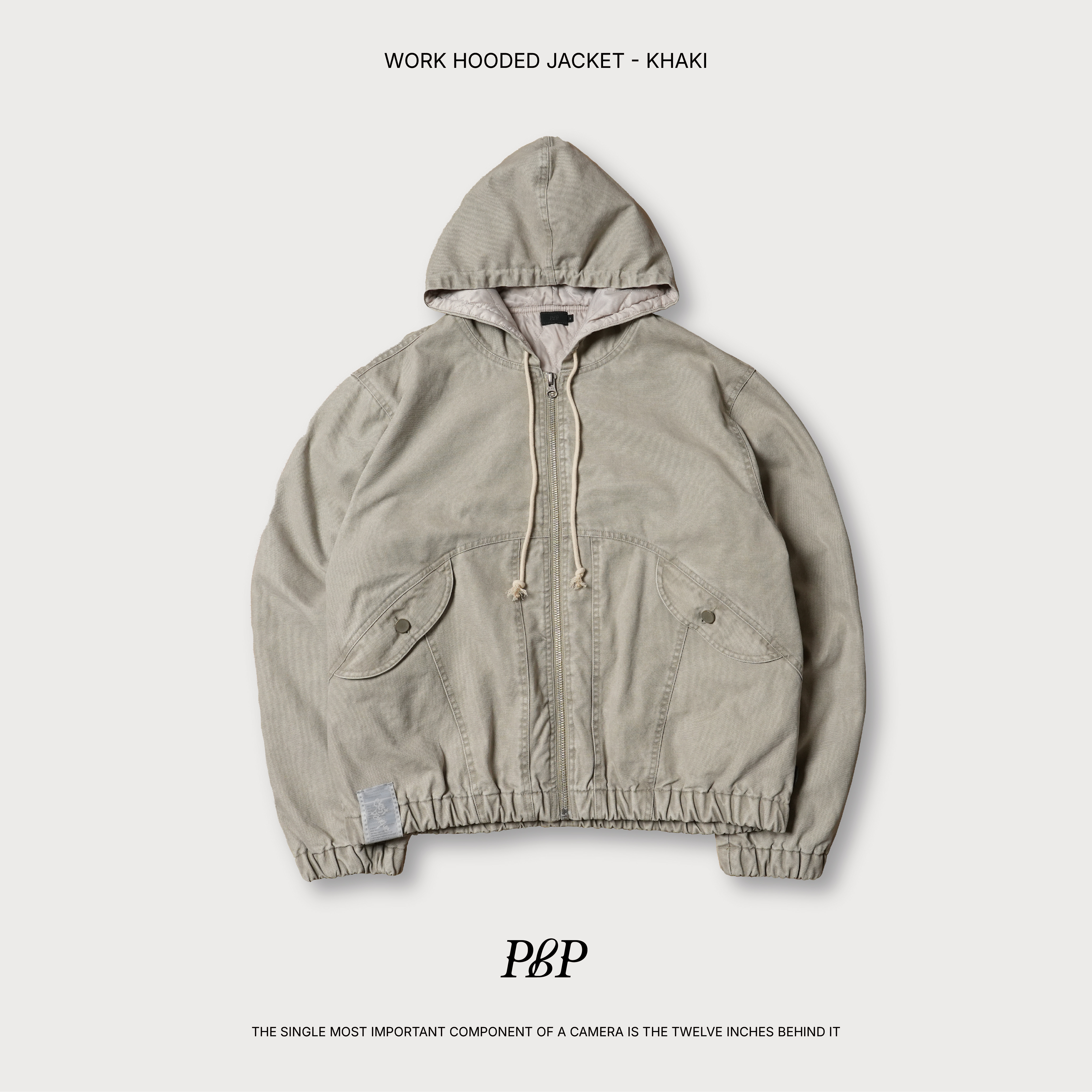 P.B.P - WORK HOODED JACKET  - KHAKI