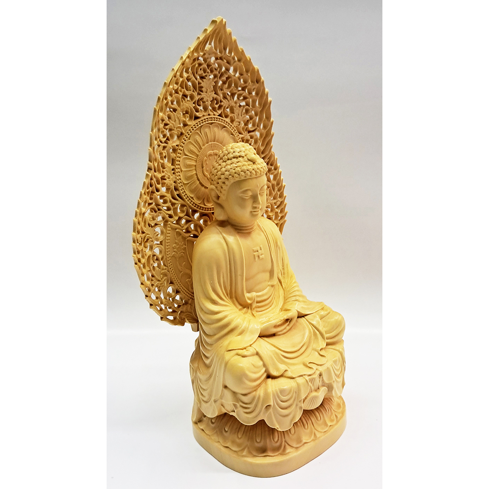 釋迦牟尼佛{黃楊木}高17公分 【十方】154217